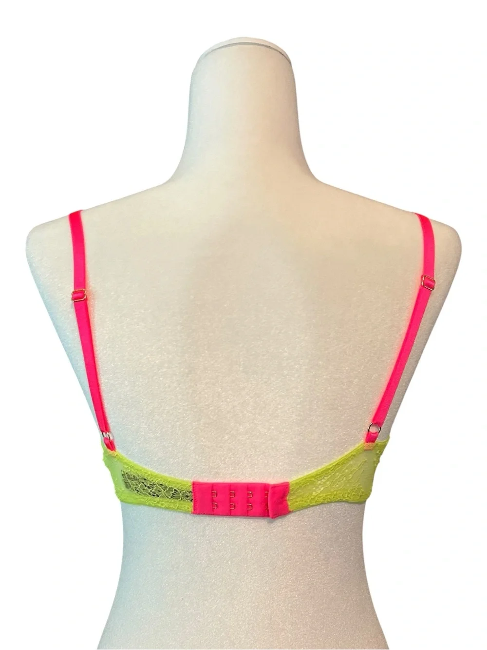 Victoria’s Secret Very Sexy Unlined Demi Cup Bra SZ 36B Neon Yellow Green - Picture 4 of 6